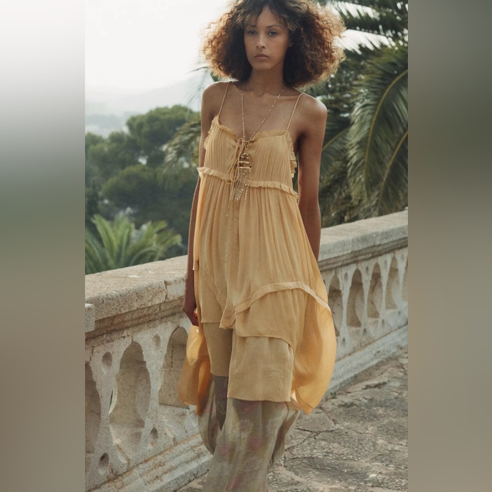 NWT ZARA ASYMMETRIC RUFFLED DRESS ZW COLLECTION